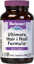 BlueBonnet Nutrition Ultimate Hair and Nail Formula – Vitaminas, Minerales y Nutrientes Especiales para la Belleza Interior, Sin Gluten, Vegano, 90 Cápsulas Vegetales