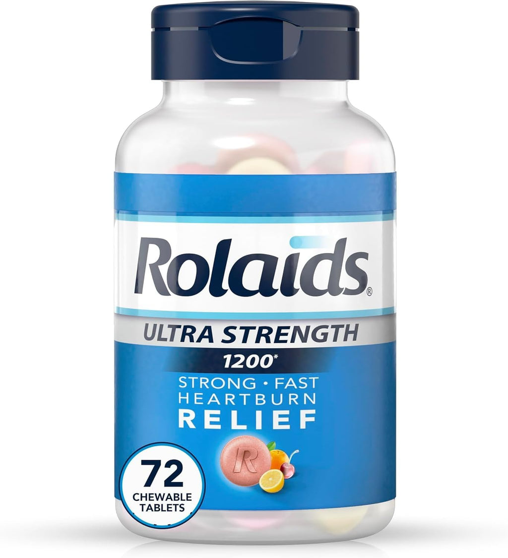 Rolaids Ultra Strength Comprimidos Masticables Sabor Fruta Variada – 144 Comprimidos (Paquete de 2)