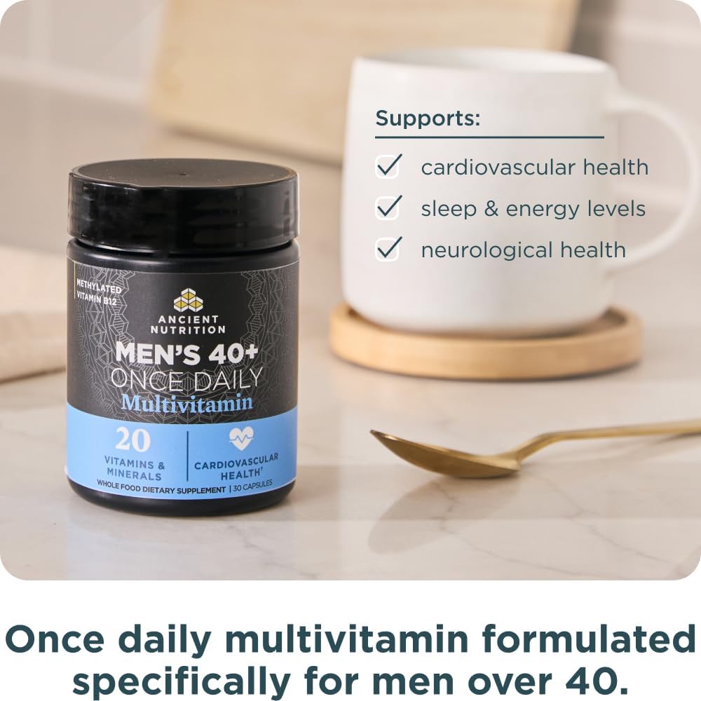 Ancient Nutrition Multivitamínico para Hombres 40+ – 30 Cápsulas