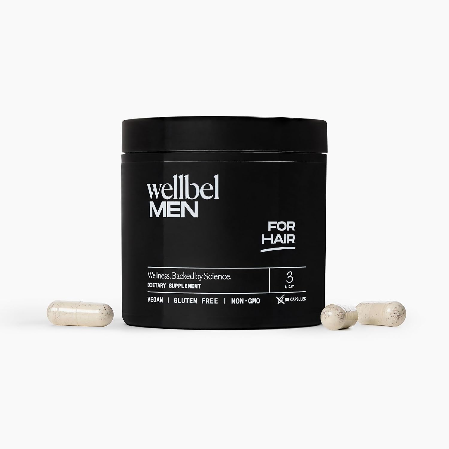 WELLBEL Men Complemento para Cabello, Piel y Uñas, Vegano, Sin Gluten y No GMO, 90 Cápsulas