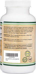 Complemento de AKG (Ácido Alfa-Cetoglutárico) 1.000 mg por dosis, 180 cápsulas - Double Wood