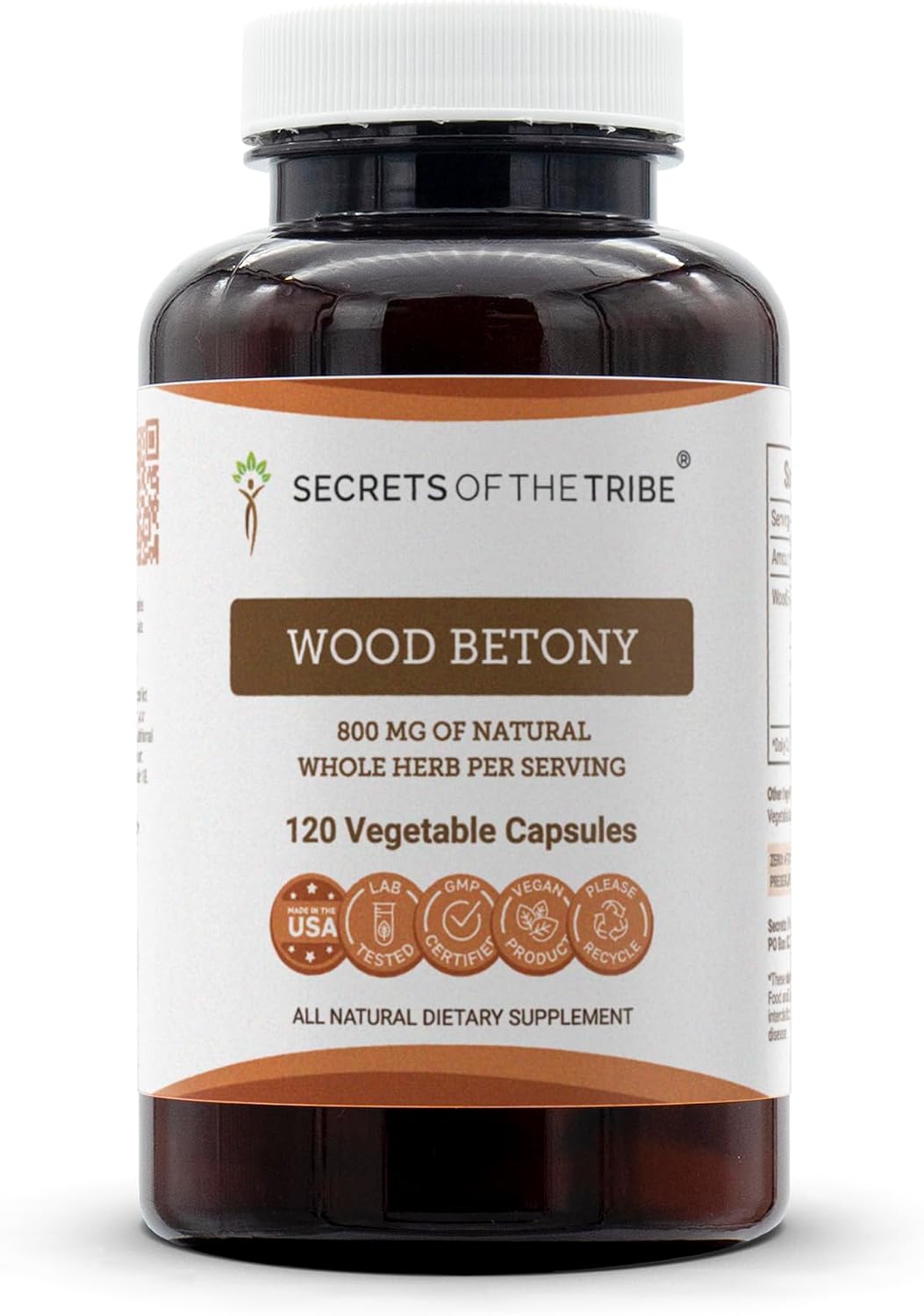 Secrets of the Tribe Wood Betony (Stachys officinalis) 120 Cápsulas
