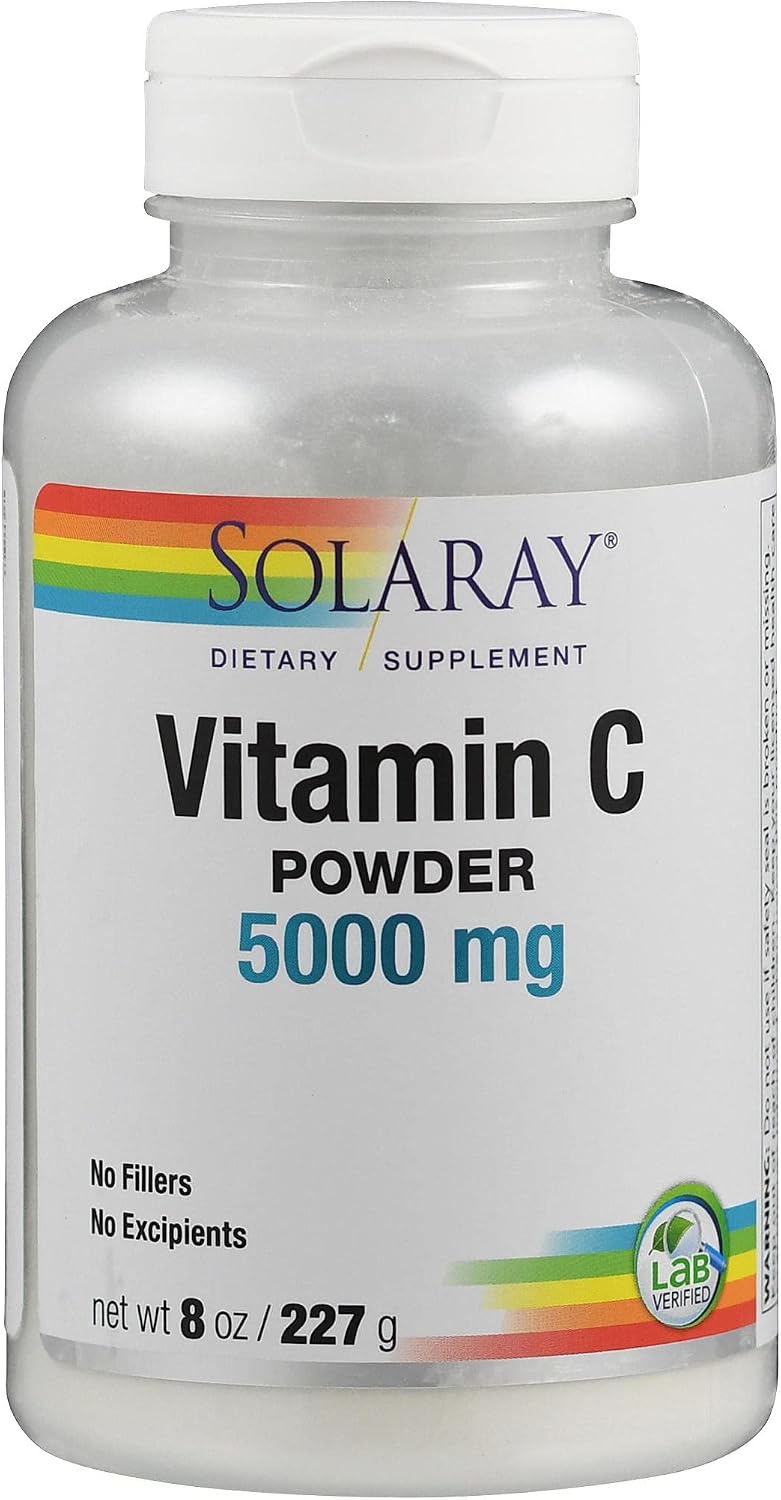 Suplemento Solaray C Cristalino, 5000 mg, 8 onzas