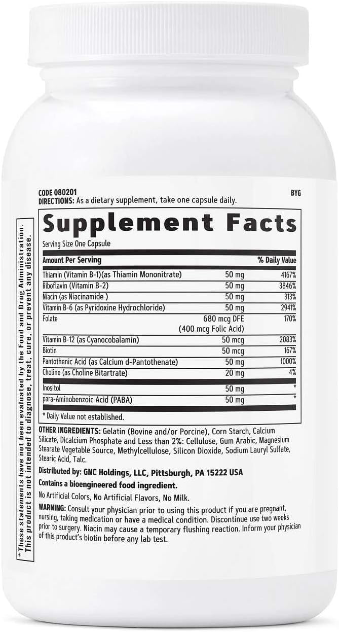 GNC B-Complex 50 - 90 Cápsulas (90 Porciones)