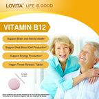 LOVITA Vitamina B12 1000 mcg Liberación Sostenida - 60 Comprimidos Veganos