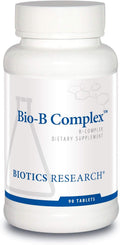 BIOTICS RESEARCH Bio B Complex - Complejo B de Alta Potencia con Folato y Vitaminas B2, B6 y B12 para la Producción de Energía, 90 Comprimidos