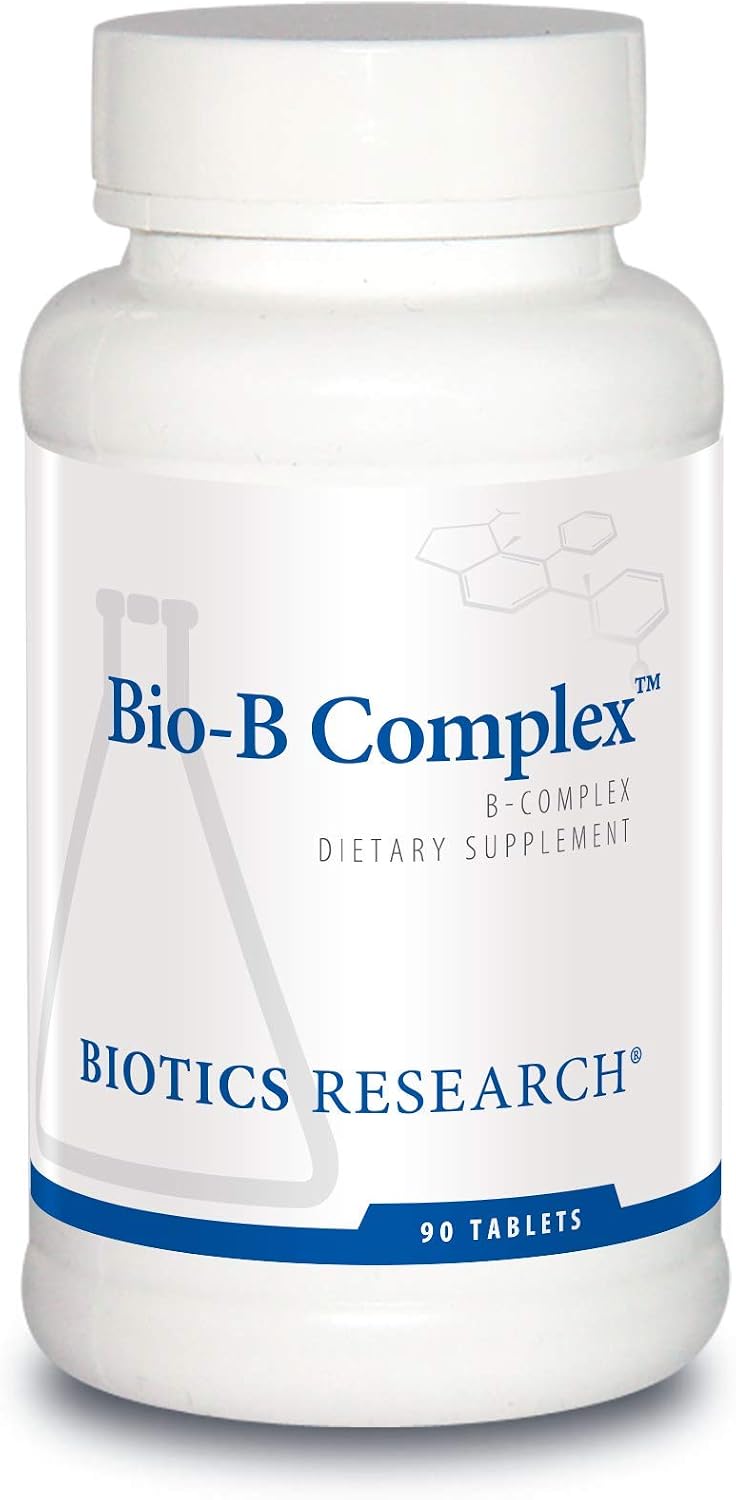 BIOTICS RESEARCH Bio B Complex - Complejo B de Alta Potencia con Folato y Vitaminas B2, B6 y B12 para la Producción de Energía, 90 Comprimidos