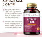 Activated Folate-L 5-MTHF DFE - Metilfolato con B12, CoQ10 y Frambuesa Roja - 500 mcg - 90 Cápsulas Vegetales