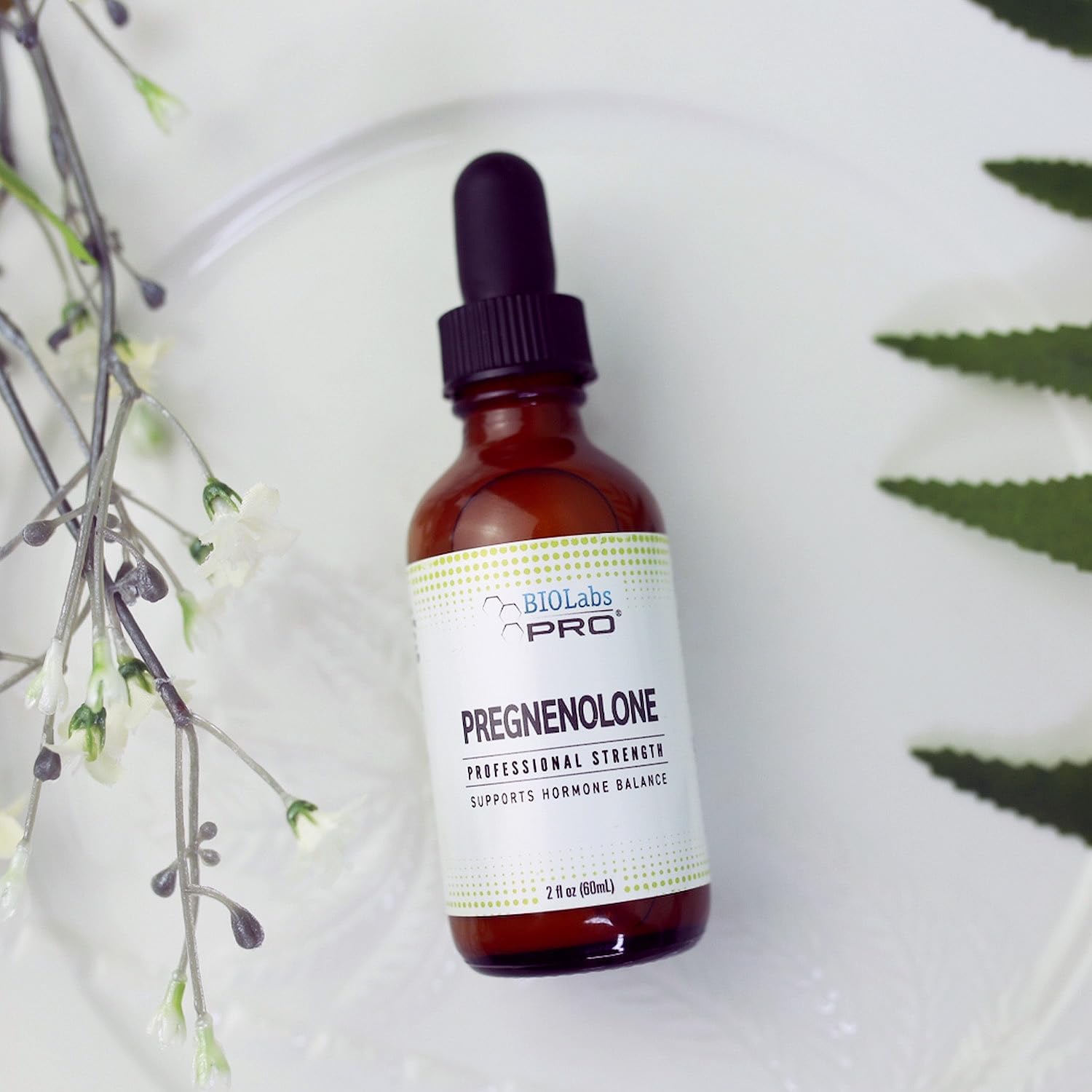 BIOLABS PRO Pregnenolona, Aceite Natural Bioidéntico de Pregnenolona, Ayuda a Mantener el Equilibrio Hormonal, 60ml - Suministro para 6 Meses