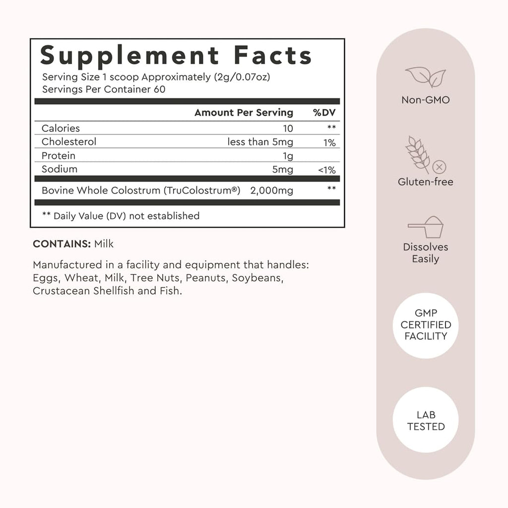 Calostro Bovino en Polvo Alaya Naturals – Superalimento, Calostro Bioactivo para la Salud Digestiva, Apoyo Inmunitario, Equilibrio Hormonal y Recuperación Muscular, Biodisponible, No Transgénico, Sin Gluten