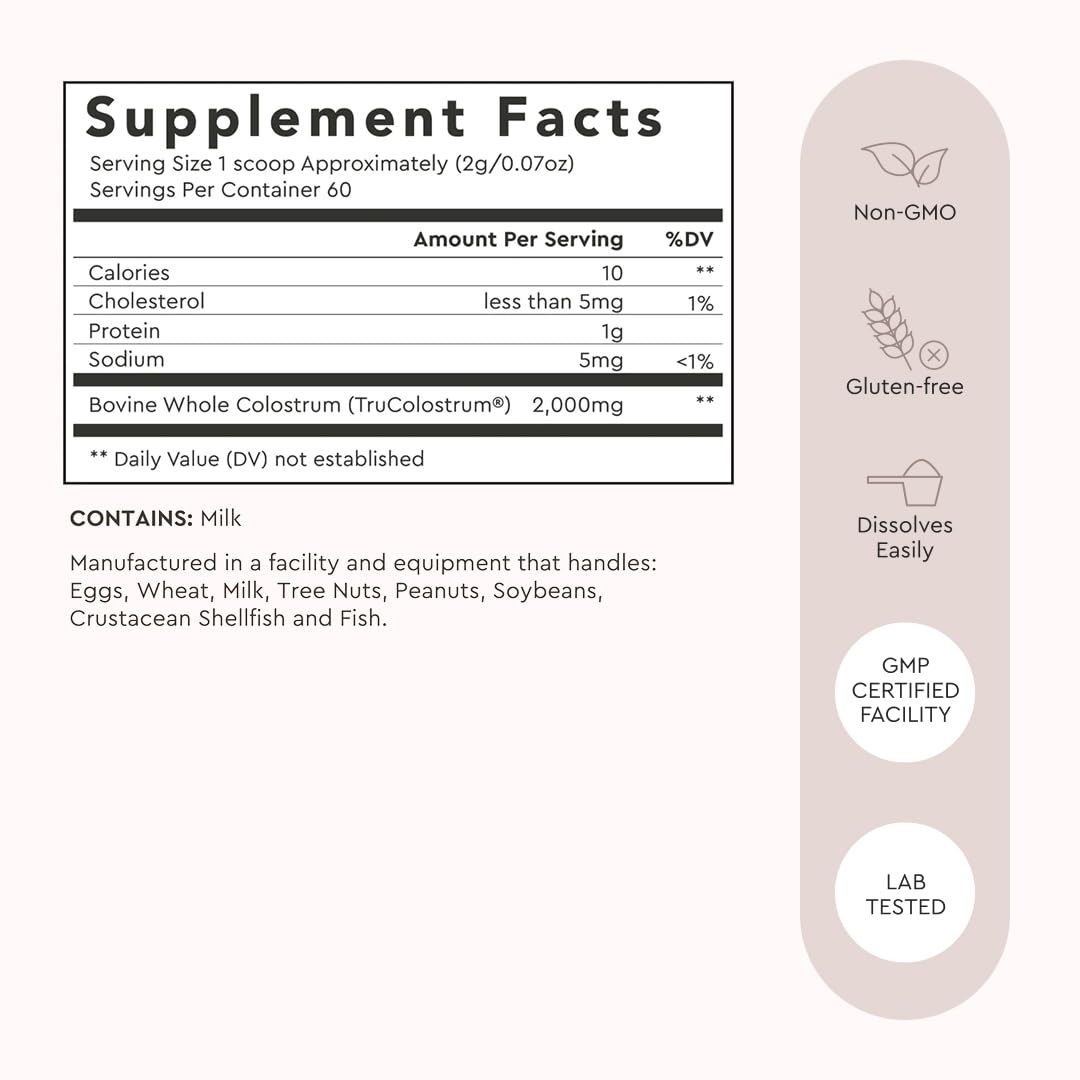 Calostro Bovino en Polvo Alaya Naturals – Superalimento, Calostro Bioactivo para la Salud Digestiva, Apoyo Inmunitario, Equilibrio Hormonal y Recuperación Muscular, Biodisponible, No Transgénico, Sin Gluten