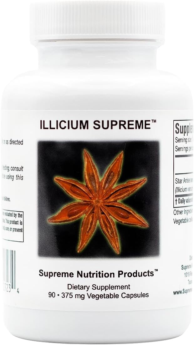 Supreme Nutrition Illicium: 90 Cápsulas Vegetales de Anís Estrellado Puro