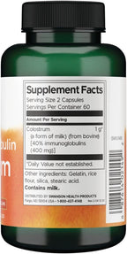 Swanson High Ig Calostro 500 mg - 120 Cápsulas