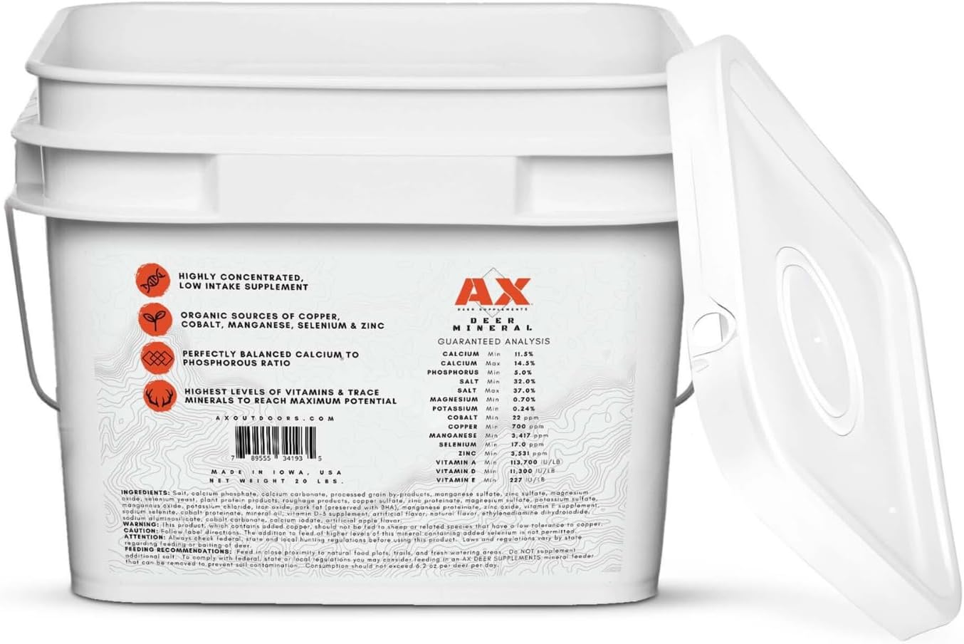 Terra Products Co. AX Deer Mineral - Antler Xcelerator para Ciervos (9 kg)
