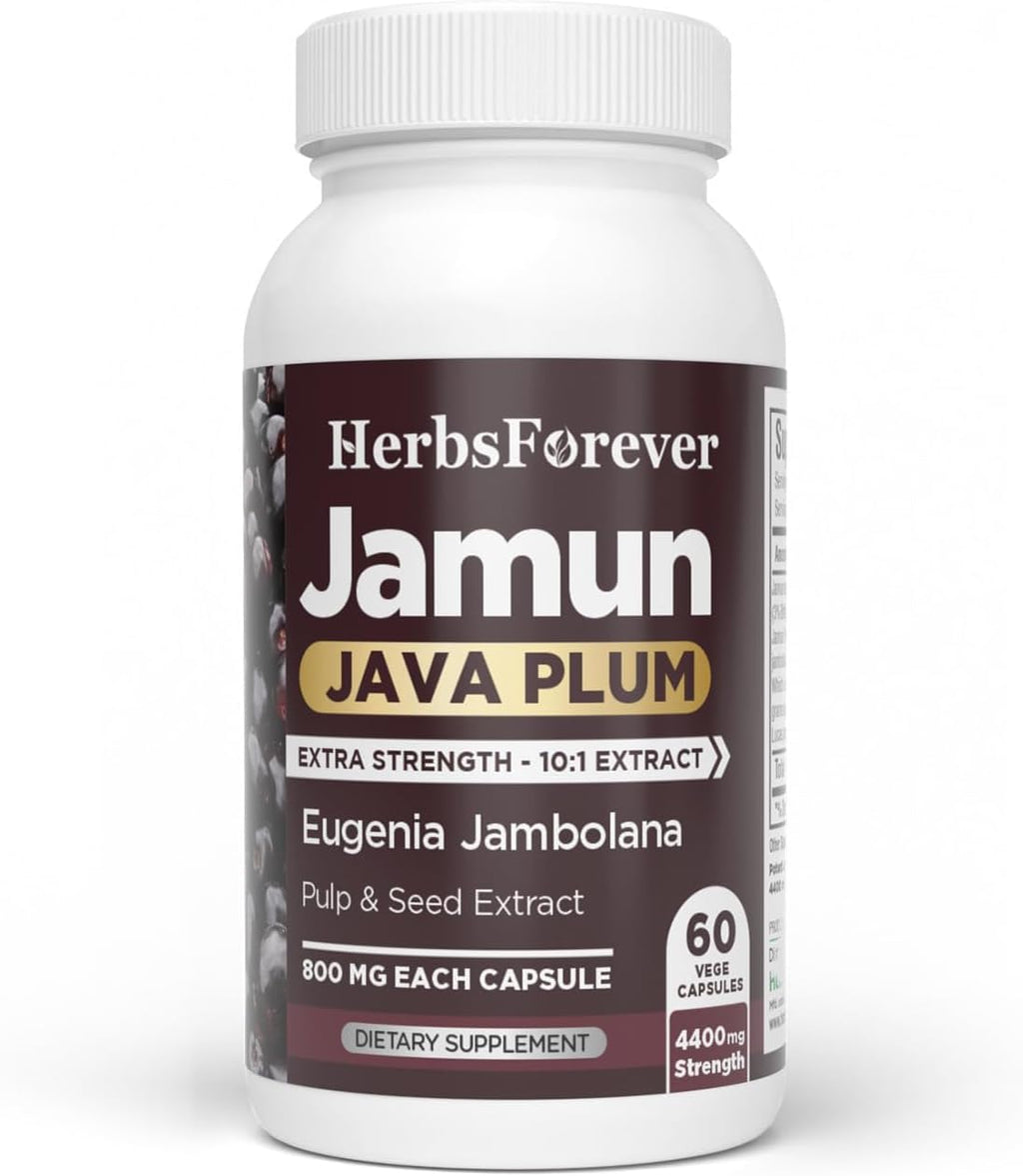 Jamun Cápsulas - Extracto de Semillas de Eugenia Jambolana (10:1) - 60 Cápsulas Veganas