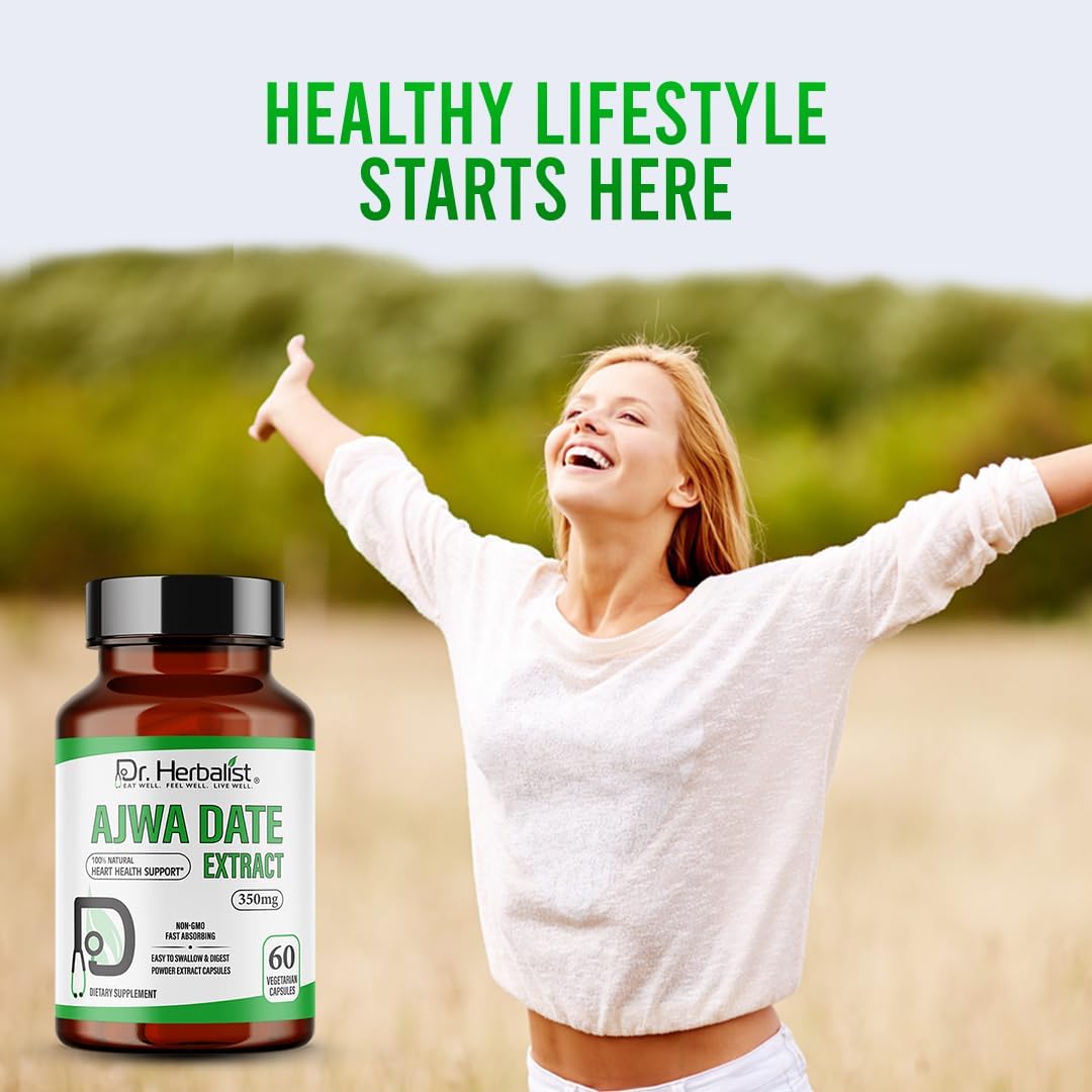 Dr. HERBALIST Extracto de Dátil Ajwa 350mg - 60 Cápsulas Vegetarianas