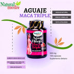 Natural medix Aguaje Hinojo Maca Triple (Maca Root Supplement) Premium 100 Cápsulas