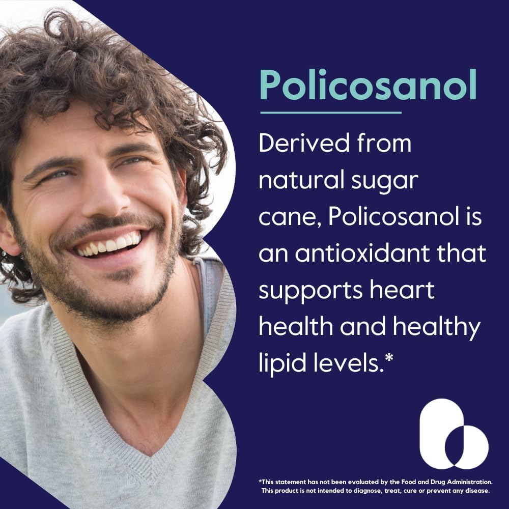 BESTVITE Policosanol 25mg (180 Cápsulas Vegetales) - Sin Estearatos - Vegano - No Transgénico - Sin Gluten