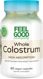 FeelGood Superfoods Calostro Bovino en Cápsulas - 2000 mg por Dosis - Salud Intestinal e Inmunidad - 60 Cápsulas