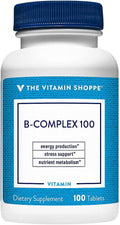 The Vitamin Shoppe Complejo Vitamina B - Apoyo al Metabolismo Energético y Sistema Nervioso, Vitaminas B Completas (100 Comprimidos)