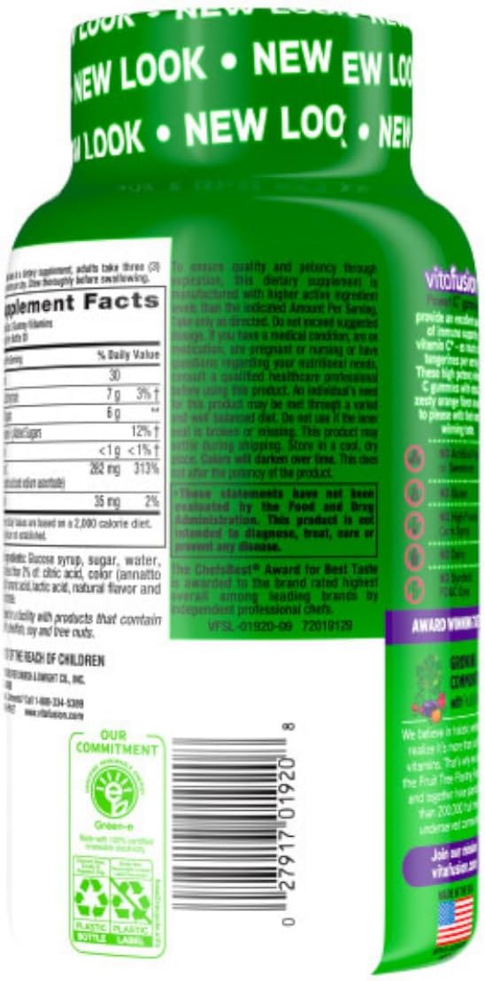 Vitafusion Power C, Gominolas de Vitamina C para Adultos, 150 Gominolas de Alta Potencia