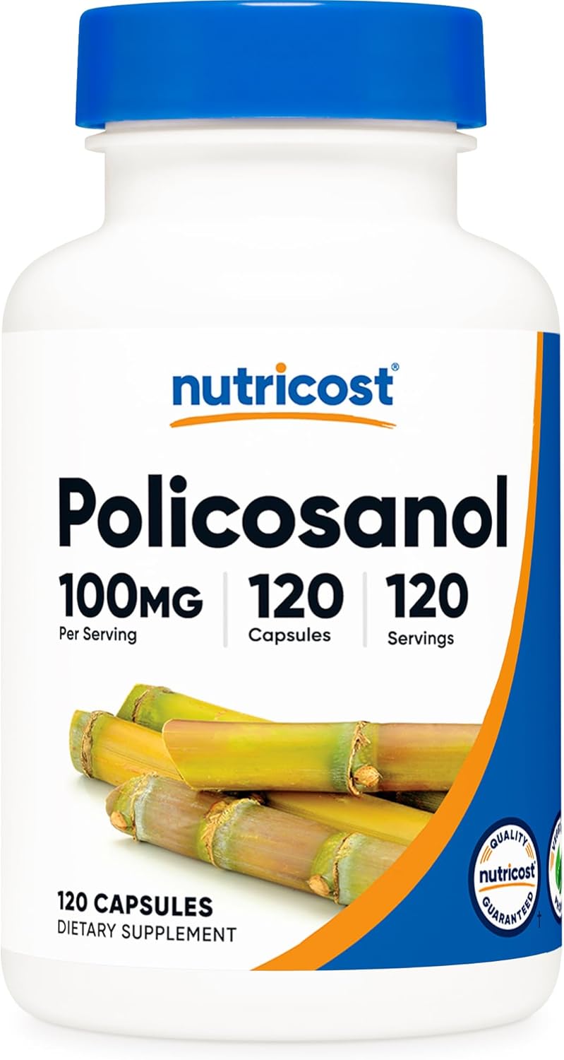Nutricost Policosanol 100mg - 120 Cápsulas - Sin Gluten, No GMO, Vegetariano