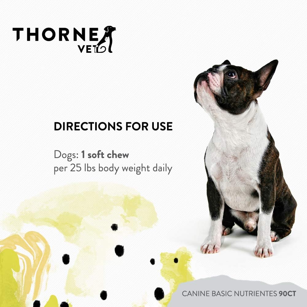 ThorneVET Canine Basic Nutrients – Suplemento Multivitamínico para Perros, 90 Masticables Blandos