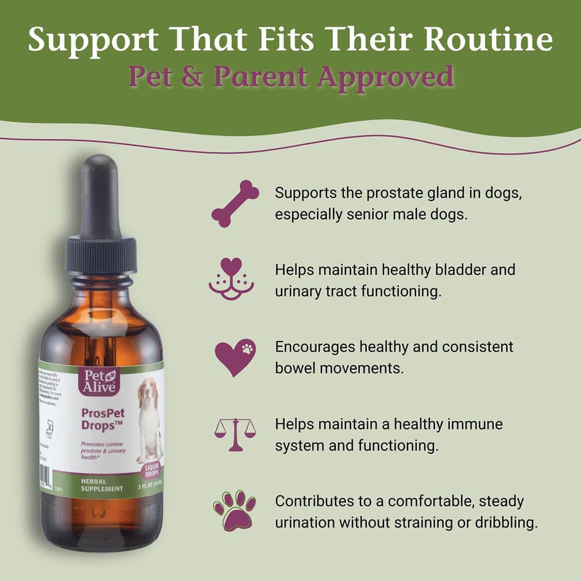ProsPet Gotas para la Salud de la Próstata y Vejiga en Perros - Suplemento Herbal - 59 ml