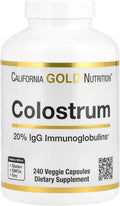 California Gold Nutrition Calostro Bovino Concentrado con Inmunoglobulinas - Apoyo Inmunitario - Sin Gluten, Sin OGM, Sin Antibióticos - 240 Cápsulas Vegetales