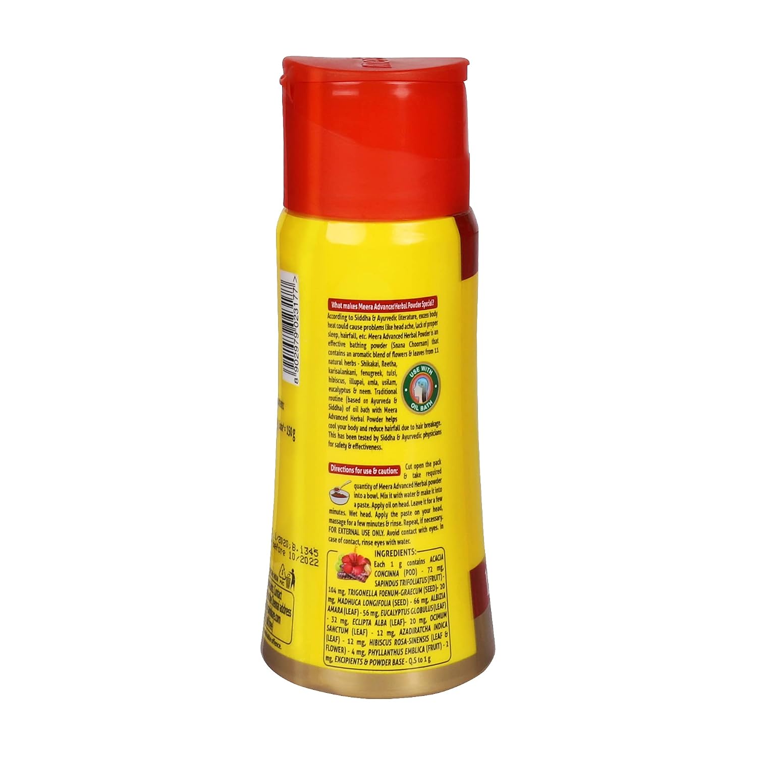 Meera Polvo Herbal Avanzado para Lavado de Cabello (150g)
