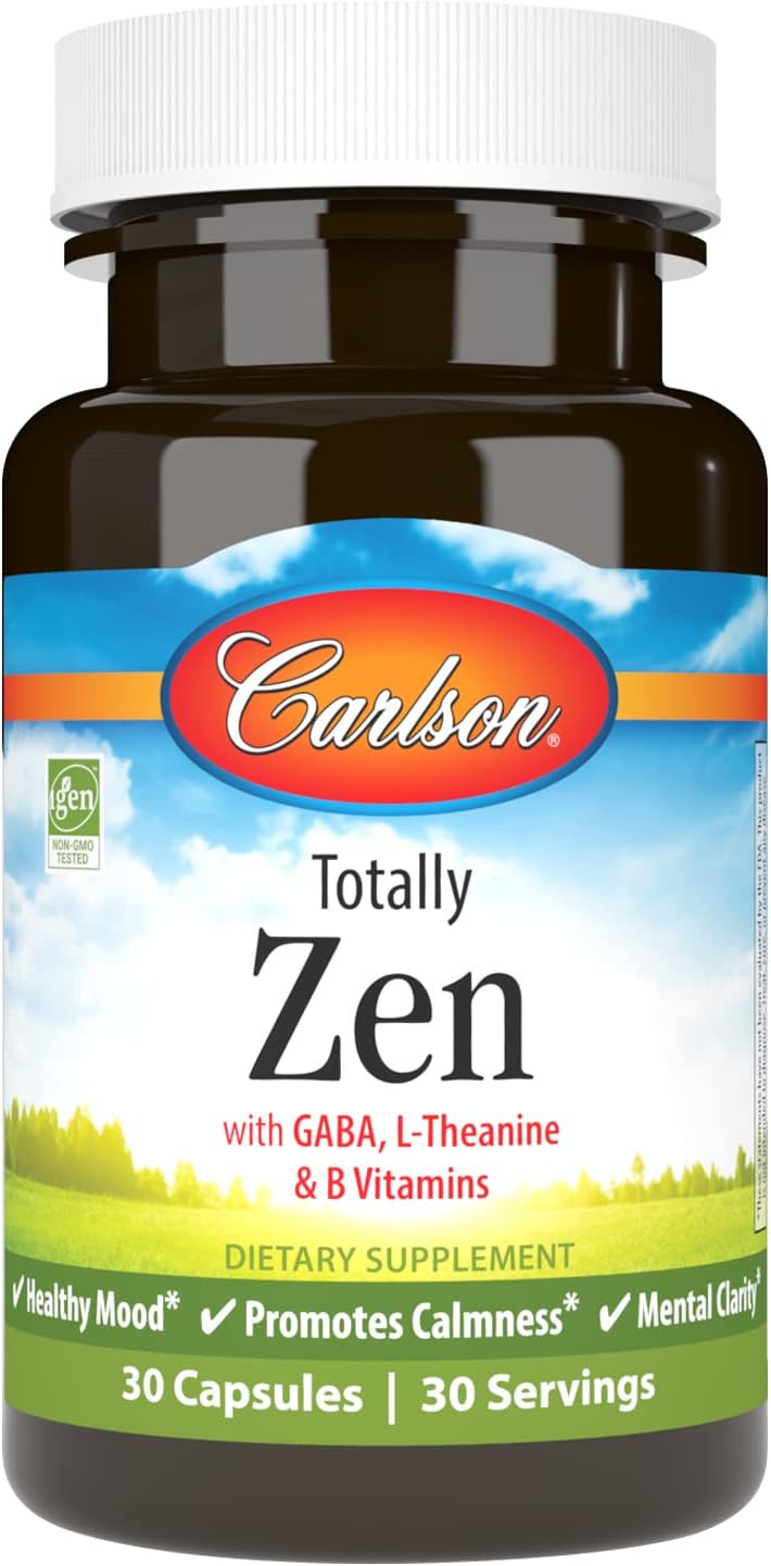 Carlson Totally Zen - GABA, L-Teanina y Vitaminas B - 30 Cápsulas