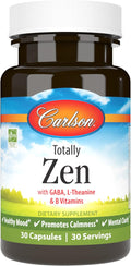 Carlson Totally Zen - GABA, L-Teanina y Vitaminas B - 30 Cápsulas