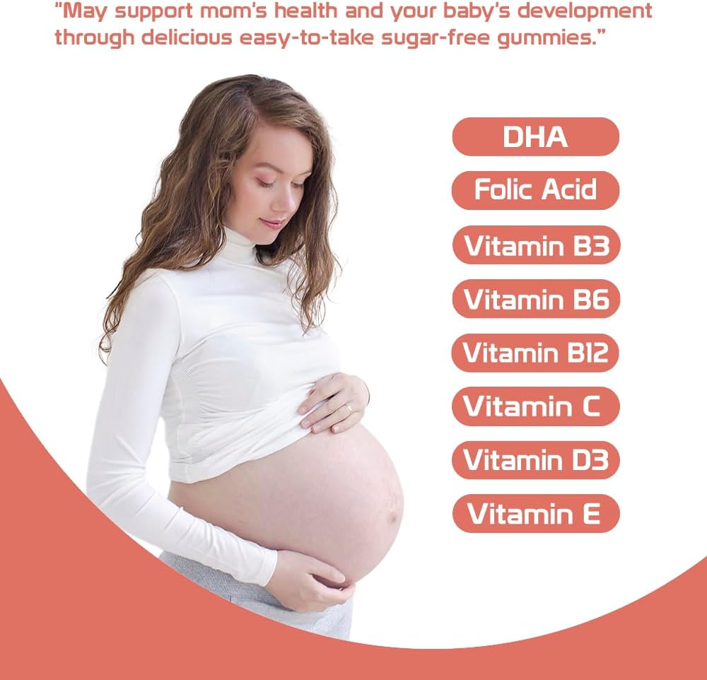 Health Dose Complejo Prenatal/Postnatal, Gominolas con Vitamina B6, B12, C, Zinc, 90 unidades