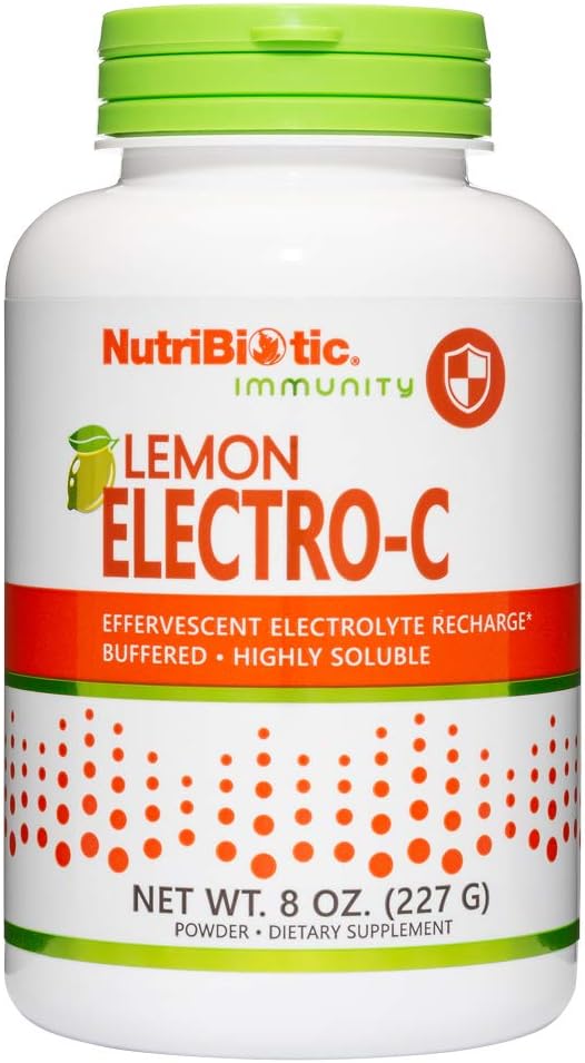 NutriBiotic Electro-C, Vitamina C y Electrolitos en Polvo, Sabor Limón, 227 g