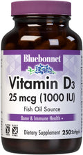 Bluebonnet Nutrition Vitamina D3 1000 UI – 250 Cápsulas Blandas