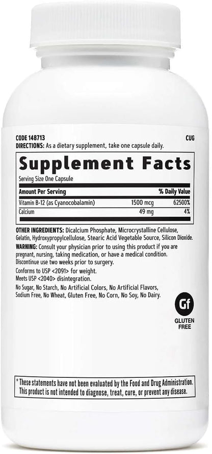 GNC Vitamina B-12 1500mcg, Apoya la – Formación de glóbulos rojos: Es necesaria para la producción de glóbulos – Image 2