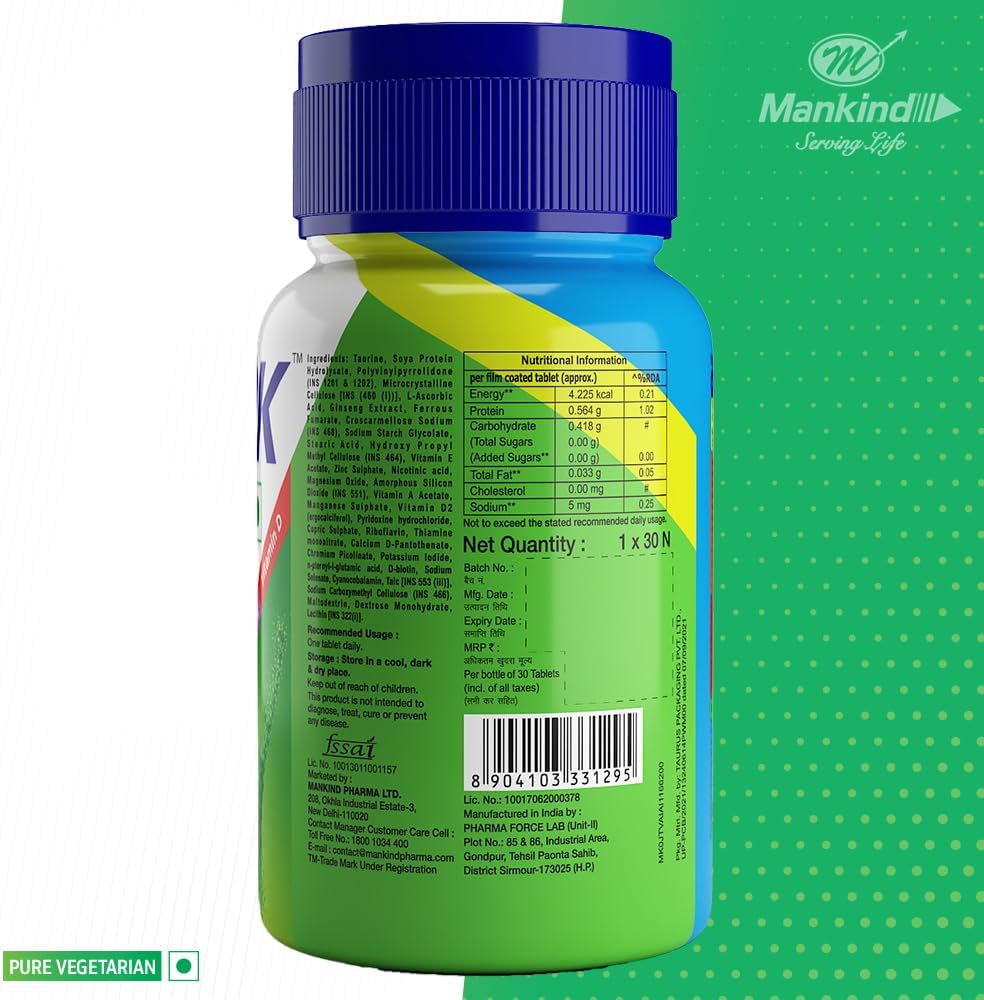 Health Ok Multivitamínico Completo con Minerales y Aminoácidos - 30 Comprimidos