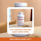 Wellness Wake-Up | 6 en 1 Suplemento Dietético para Hombres y Mujeres | Complejo de Vitaminas, Minerales, Enzimas y Probióticos | Vegano 120 Cápsulas