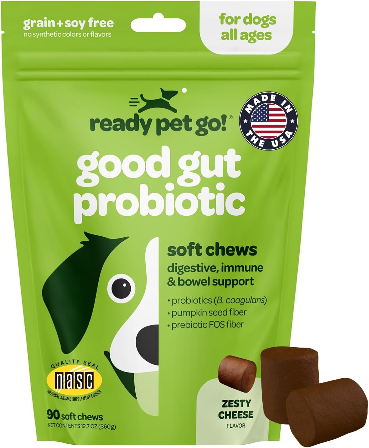 Masticables probióticos para perros con calabaza y enzimas digestivas | 90 unidades