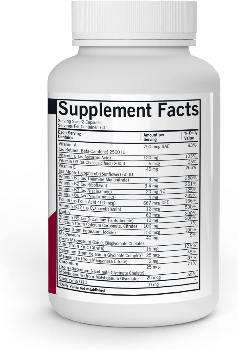 Kirkman - Children's Multivitamin and Mineral - 120 Capsules - Broad-Spectrum Formula with Coenzyme Q-10 - No Artificial Colors or Flavors