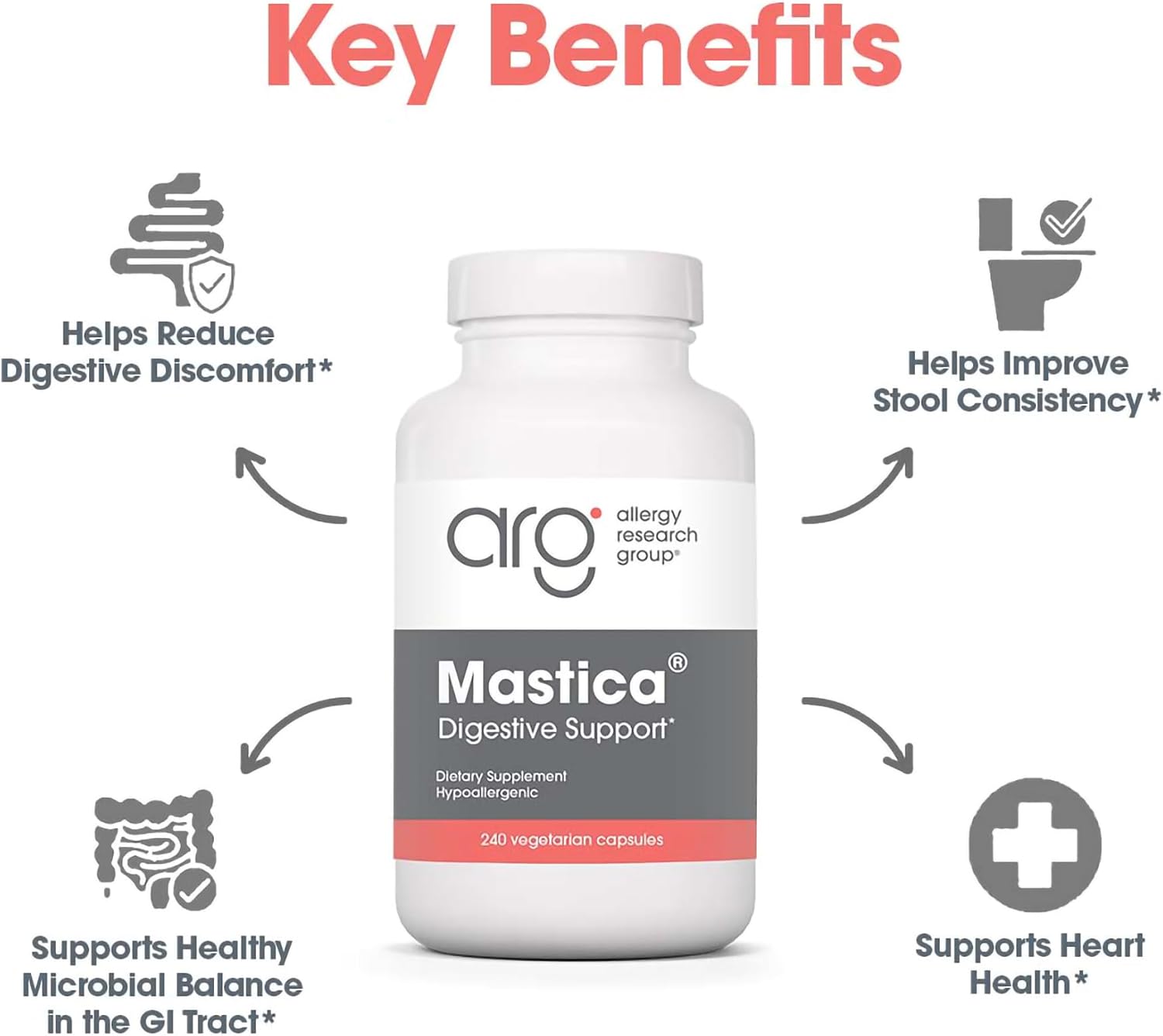 Allergy Research Group Mastica - Resina de Masilla de Quíos 1000 mg - 240 Cápsulas