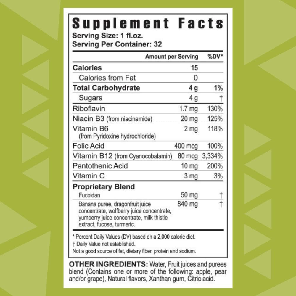 Youngevity ZRadical™ Fucoidan - Extracto orgánico de fucoidan Maritech con cofactores (vitamina C, B12, B6, pitahaya, goji, cardo mariano) - Apoyo inmunitario - Superantioxidante 946 ml (paquete de 4)
