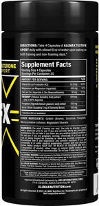 ALLMAX TESTOFX Sport - 80 Cápsulas - Fórmula de Apoyo a la Testosterona con Zinc, Vitamina B6 y Magnesio
