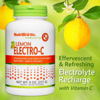 NutriBiotic Electro-C, Vitamina C y Electrolitos en Polvo, Sabor Limón, 227 g