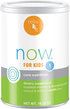 RELIV Now for Kids 1 Vainilla - Batido Nutricional Bajo en Azúcar con Vitaminas, Minerales y Proteína Vegetal para el Crecimiento y Desarrollo, 30 porciones
