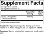 Organic Ashwagandha 1500mg - 90 Comprimidos Vegetarianos