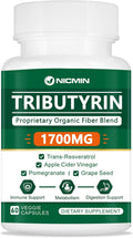 NICMIN Tributirina 1700mg - Suplemento de Butirato para la Salud Intestinal (60 Cápsulas)