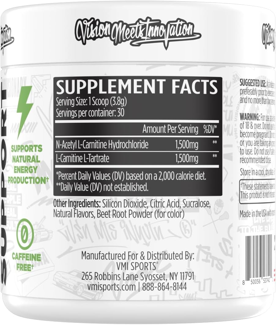 VMI Sports L-Carnitine 3000 en Polvo | 3000 mg de L-Carnitina | Sabor Cherry Lime | 30 Servicios