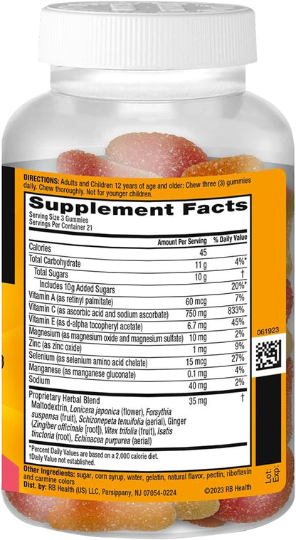 Airborne 750 mg Vitamina C Gominolas para Adultos, Sabor Frutas Variadas, Sin Gluten, 63 Gominolas (Paquete de 3) – Image 5