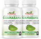 Nutrisalud Products Cápsulas de Guanábana Extra Potente 1350mg por ración. Set de 2 frascos con 90 cápsulas cada uno.